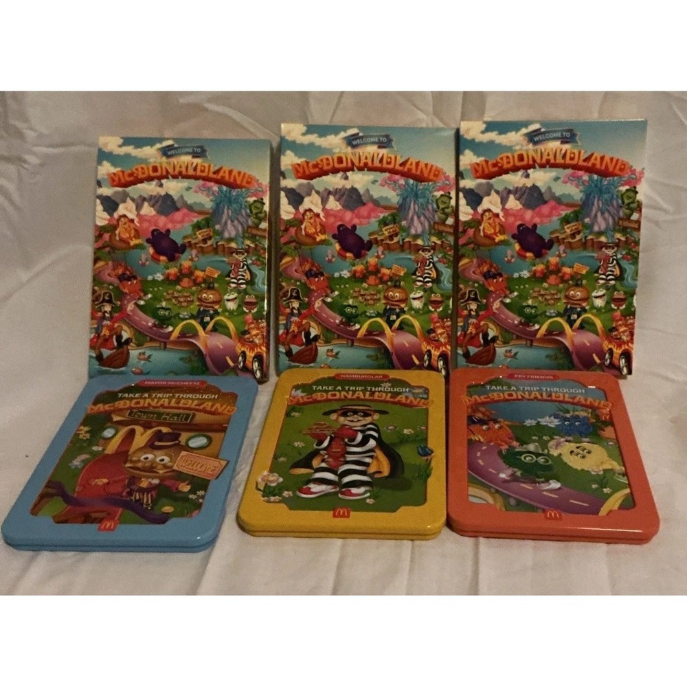 McDonald Land Souvenir Tin - 2025 Adult Happy Meal Lot Of 3, New In Opened‎ Box